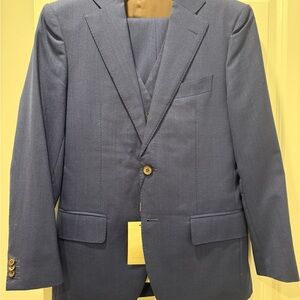 SUITSUPPLY 3 PIECE MID BLUE SUIT NEW W TAGS